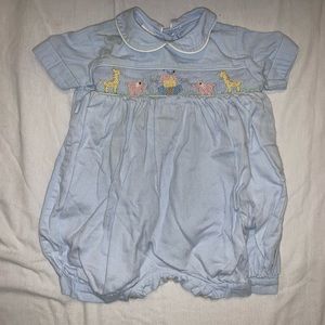 Baby smocked bubble Noah’s ark animals 3 month